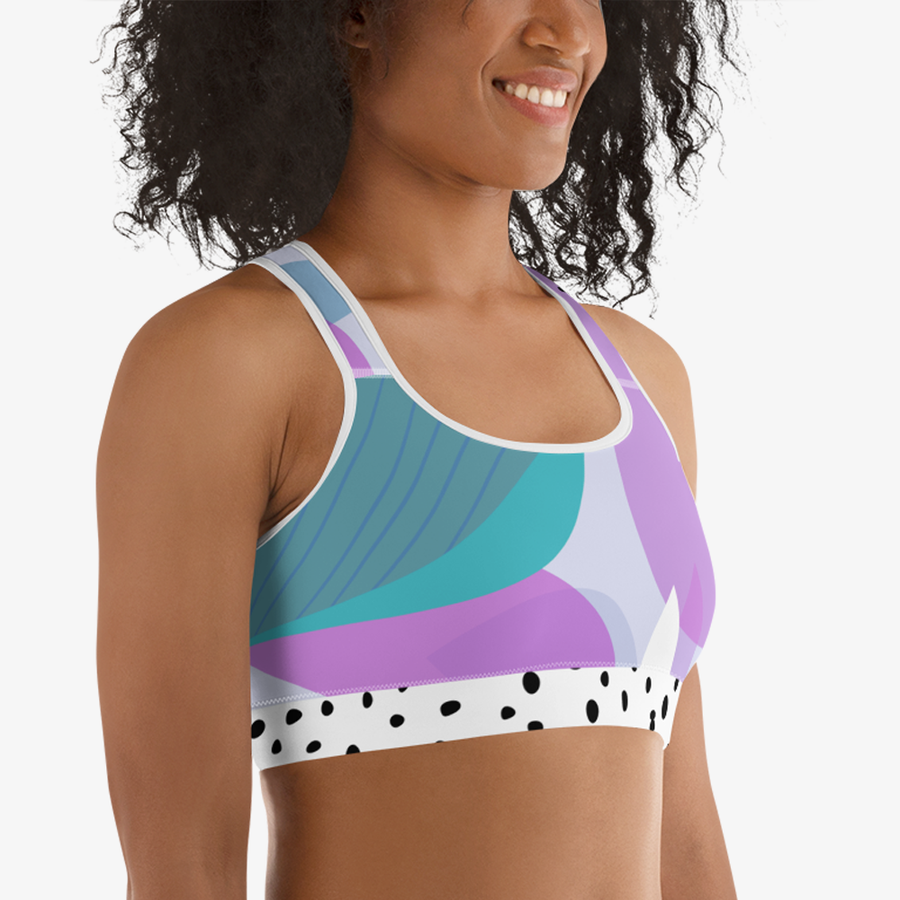 Floral Sports Bra "Dots&Flowers" Pink