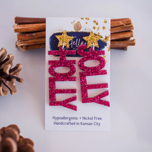 Pink Holly Jolly Dangles - Boutique 540