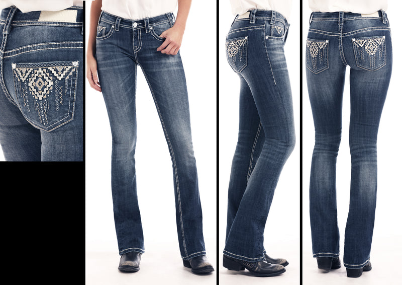 rock and roll cowgirl rival low rise jeans