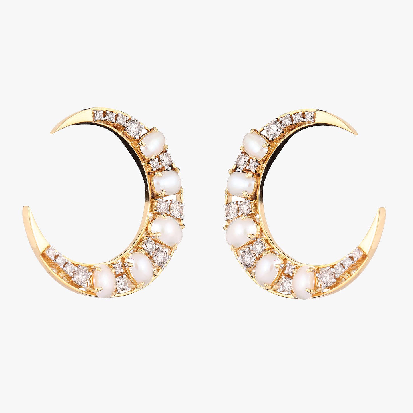 Moon shape Natural Diamond Earrings ~ caratcafe – CaratCafeInd
