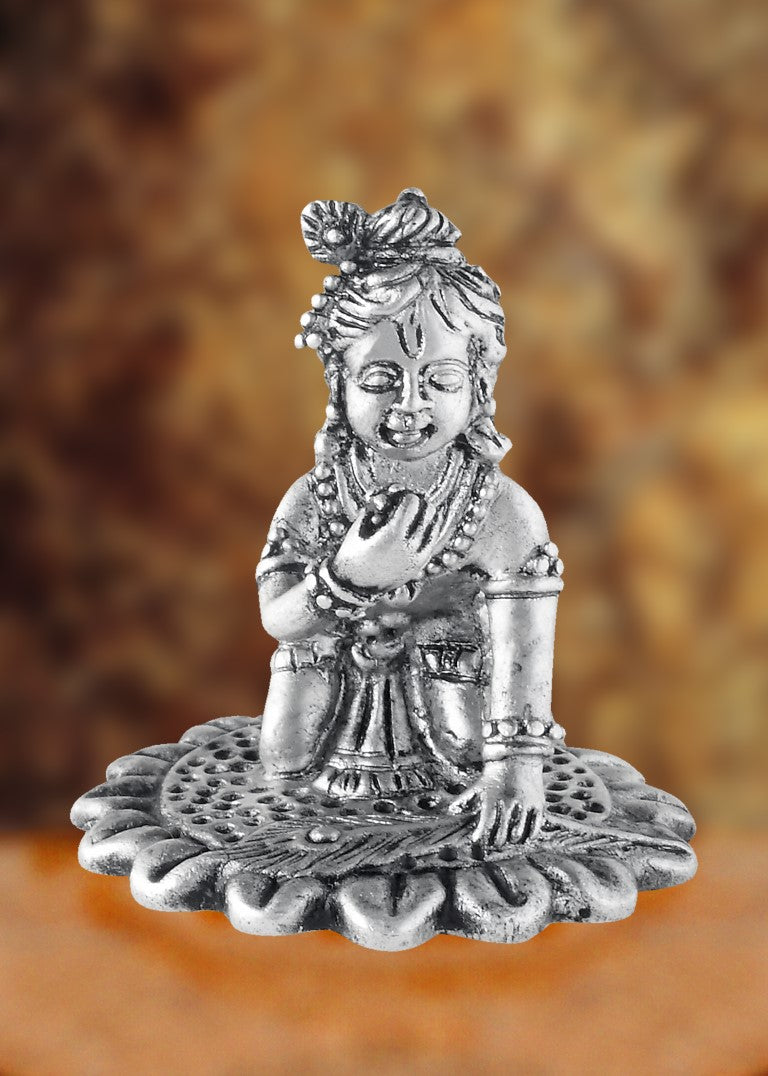 CaratCafe Silver Bal Gopal Krishna Idol for Car Dashboard ...