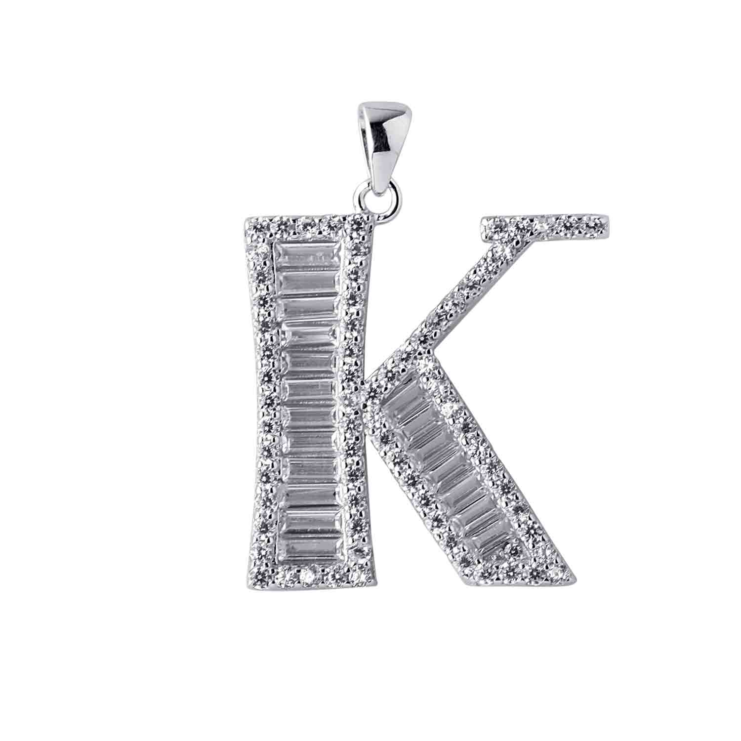 Amaal Valentine Gifts Silver American Diamond Heart Alphabet Letter 'K' Necklace  Pendant for Women Girls boys Men with Chain PS0346 : Amazon.in: Fashion