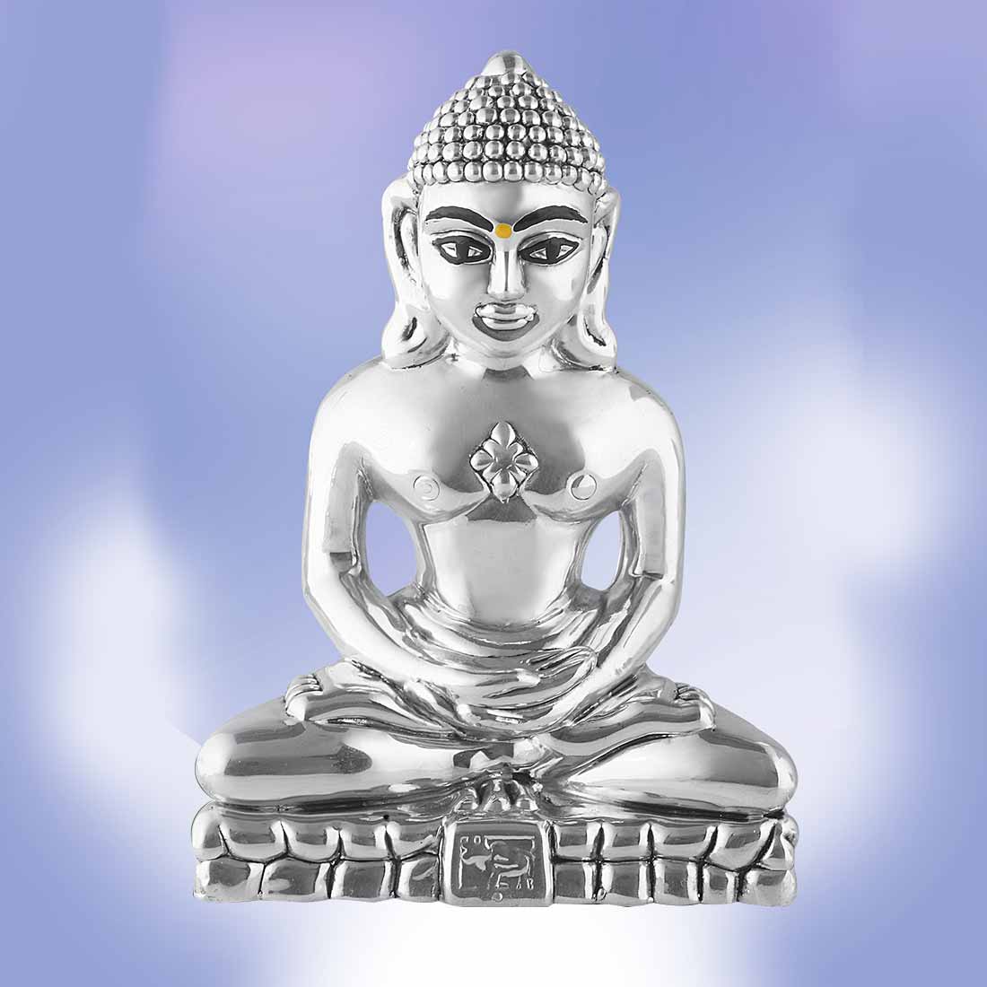 Pure Silver 990 Mahavir Swami Idol ~ CaratCafe – CaratCafeInd