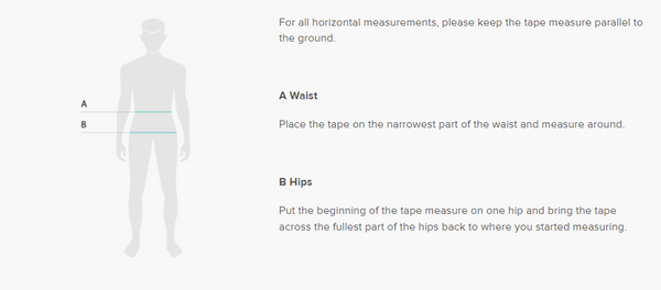 Swim Trunks size chart