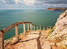 Dan Santillo greeting card - Cliff path