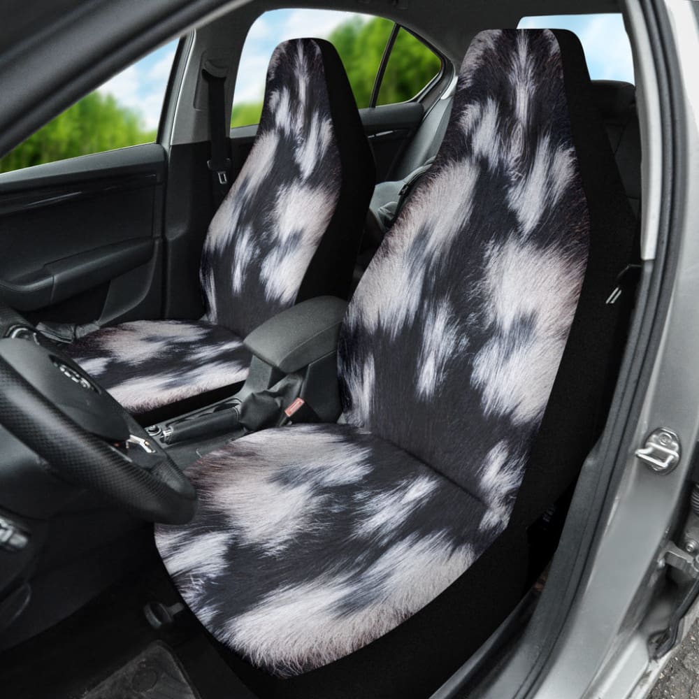 Amazing Best Gift Black And White Cowhide Print Car Seat Covers Custom 2 210601