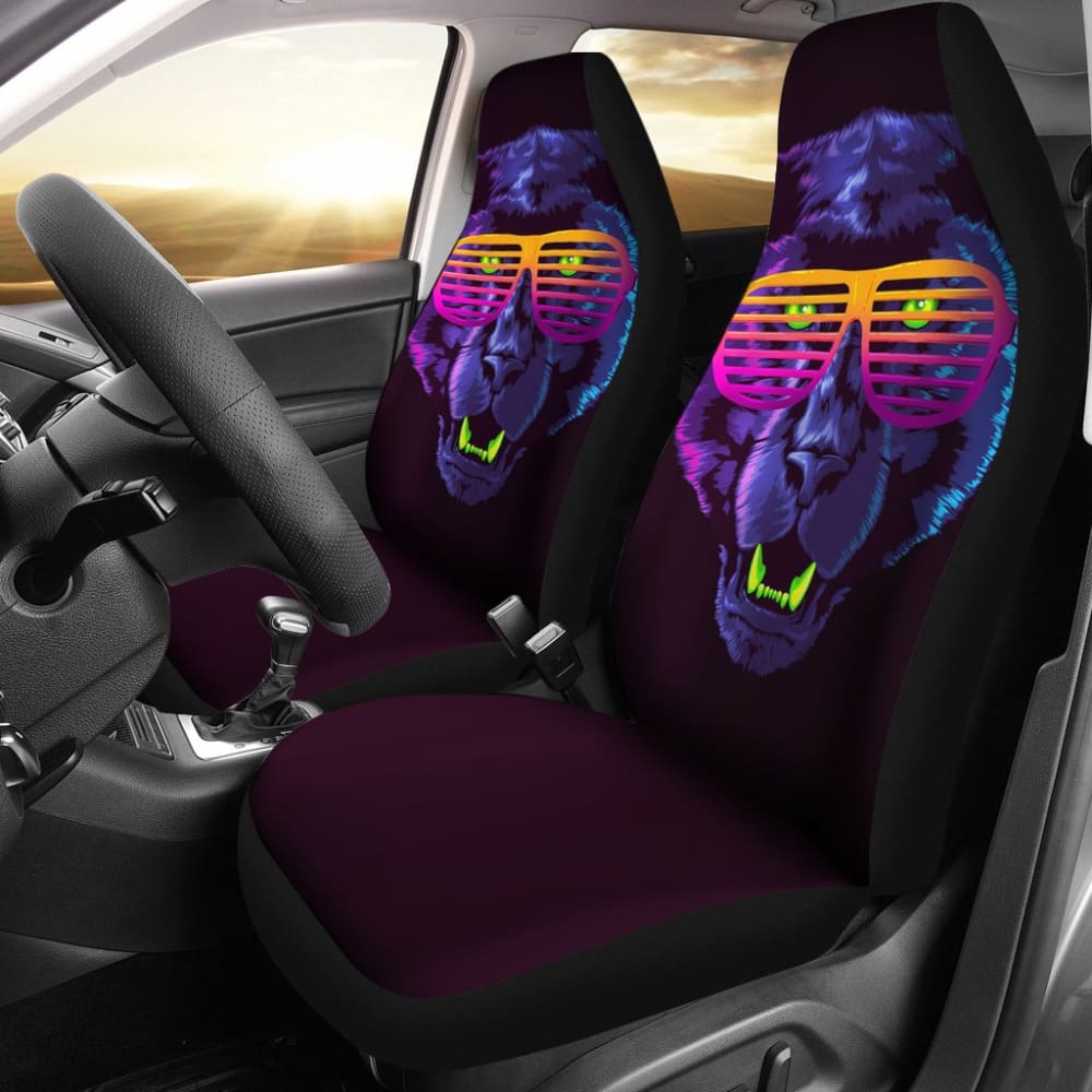 Badass Panther With Glasses Car Seat Covers 212601