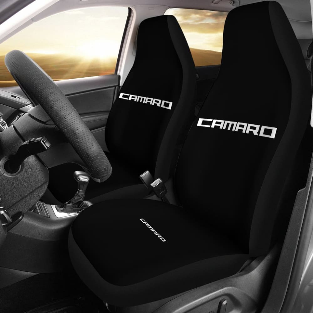 Black Camaro White Letter Car Seat Cover 212802