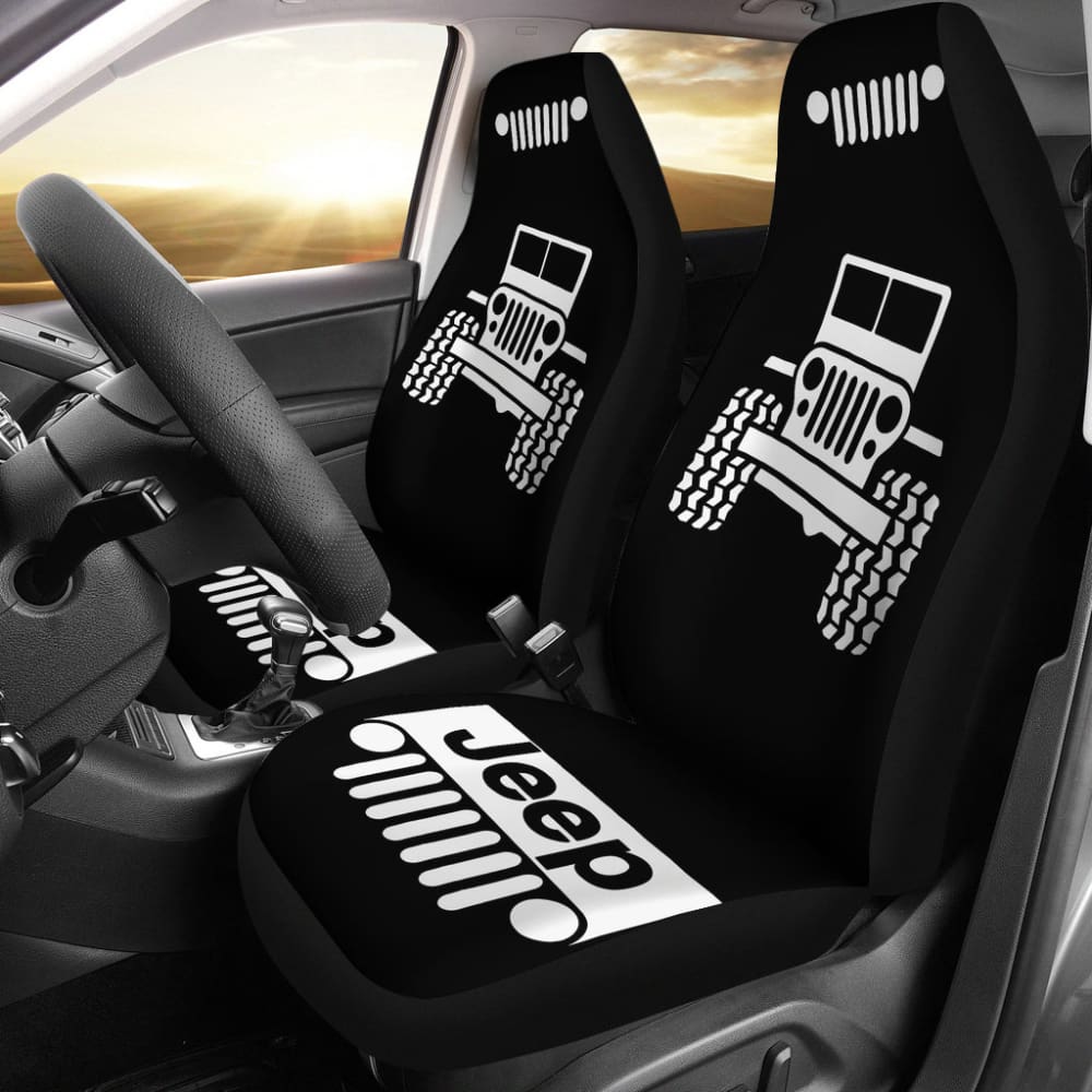 Black White Jeep Offroad Wobble Car Seat Covers Custom 1 211901