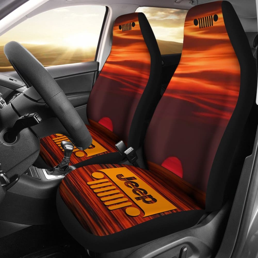 Jeep Grill Seat Cover - Sunset Orange 101819