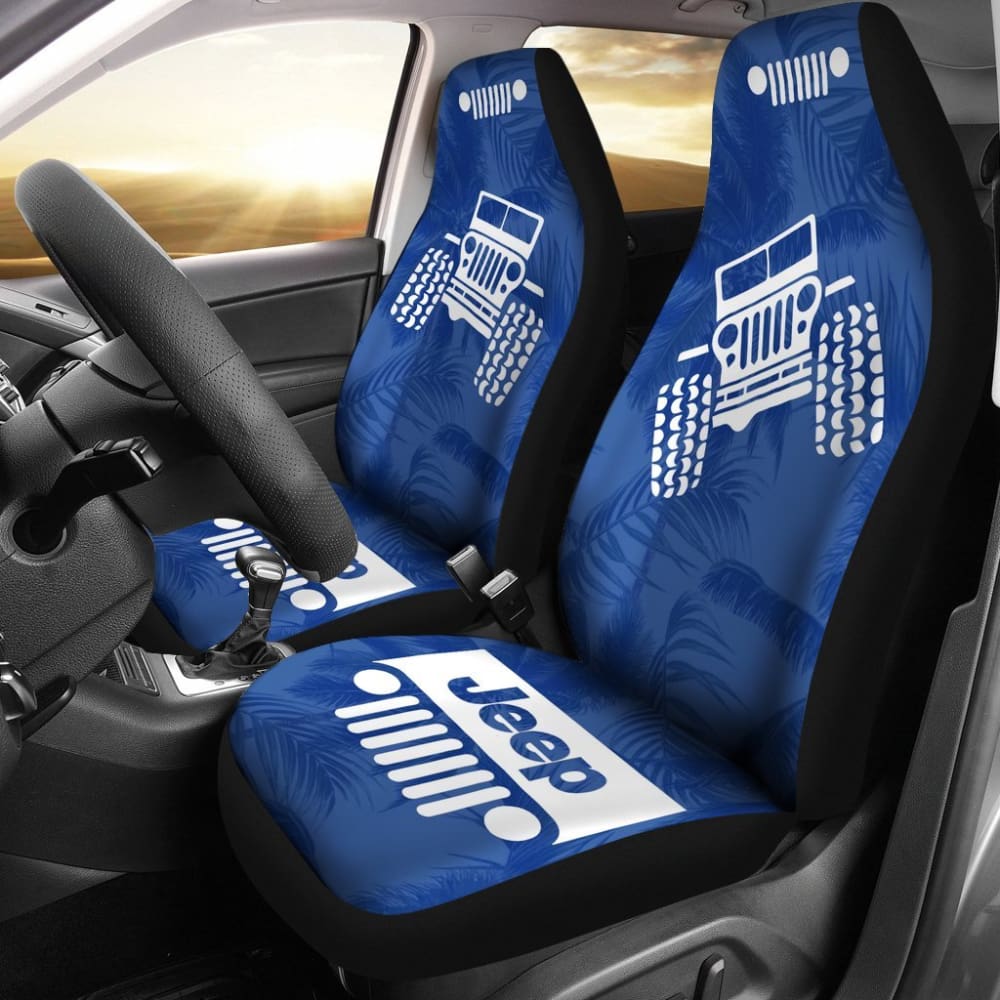 Jeep Offroad - Seat Cover Blue White Beach Palms 101819