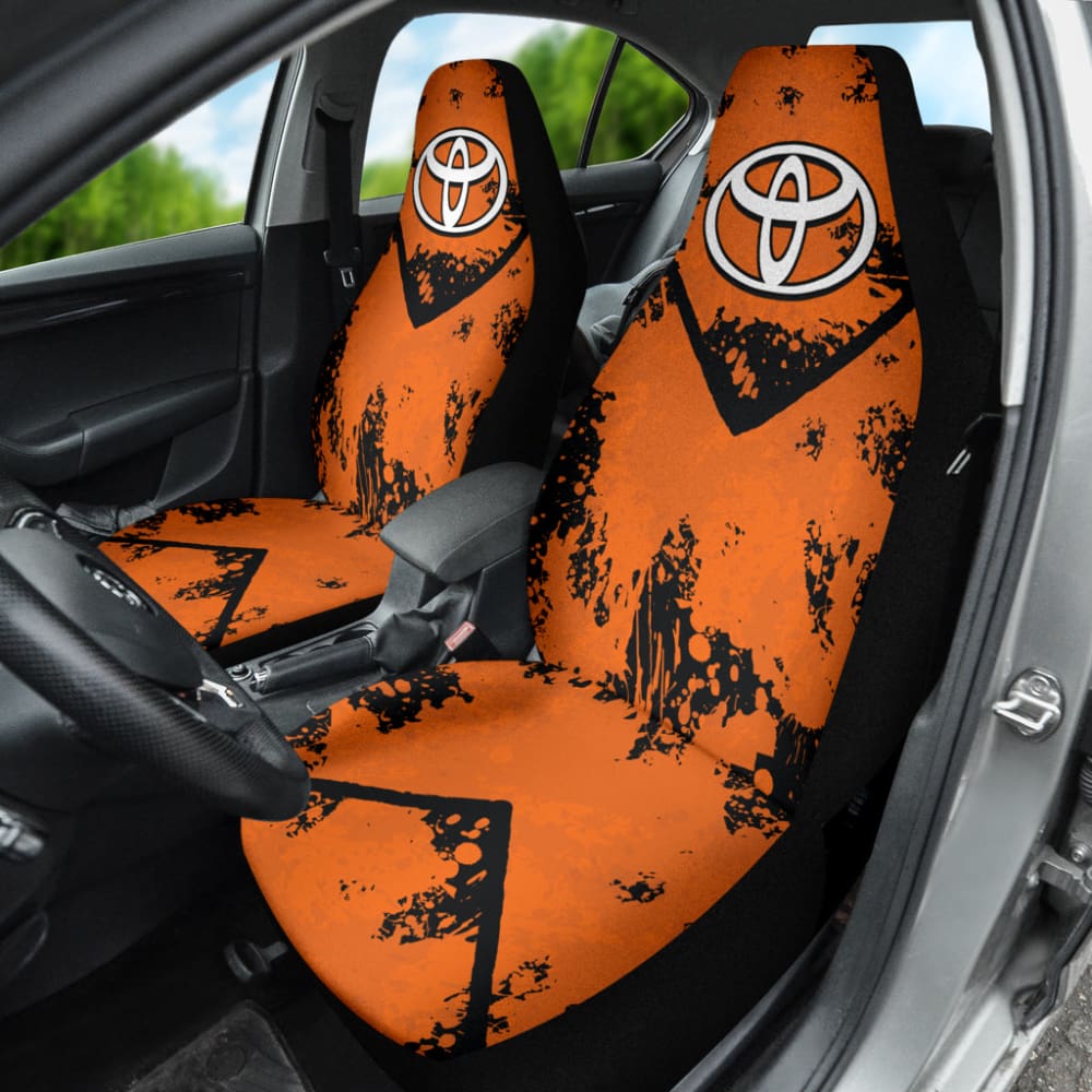 Orange And Black Toyota Amazing Style Car Seat Covers Custom 3 211001