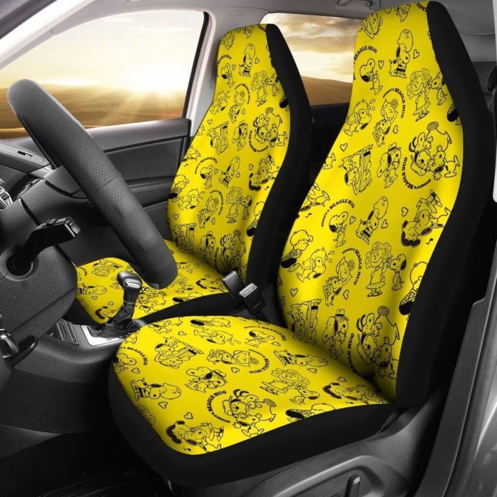 Snoopy'S Beagle Hug Car Seat Covers 03 221205