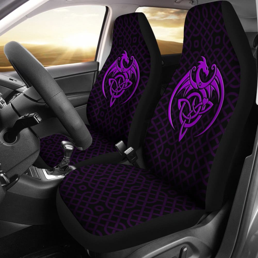 Wonderful Purple Dragon Celtic Symbol Car Seat Covers 211101