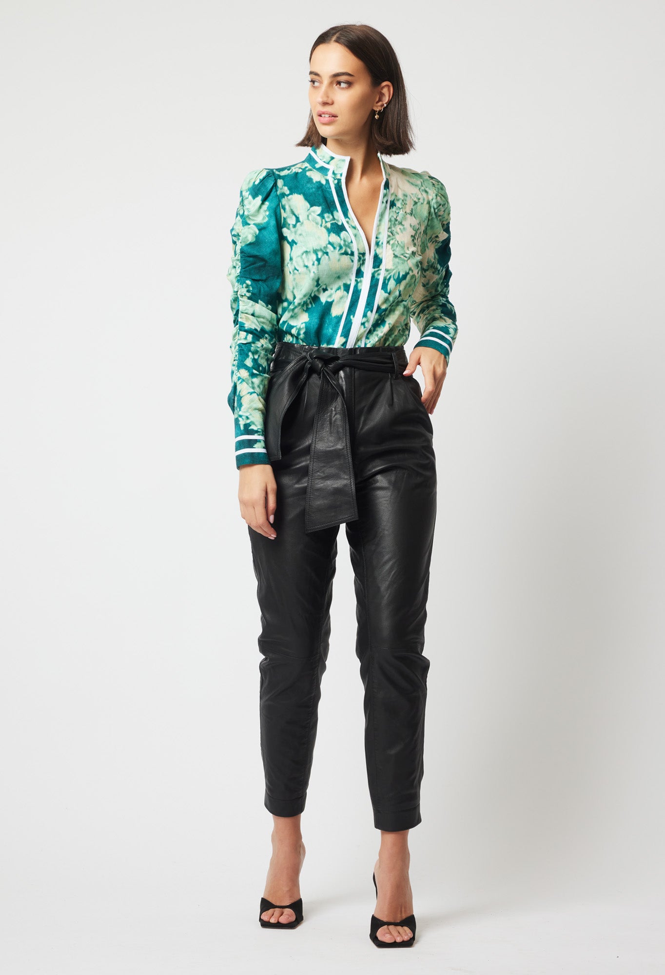 Pavillion Linen Viscose Shirt in Jade Floral