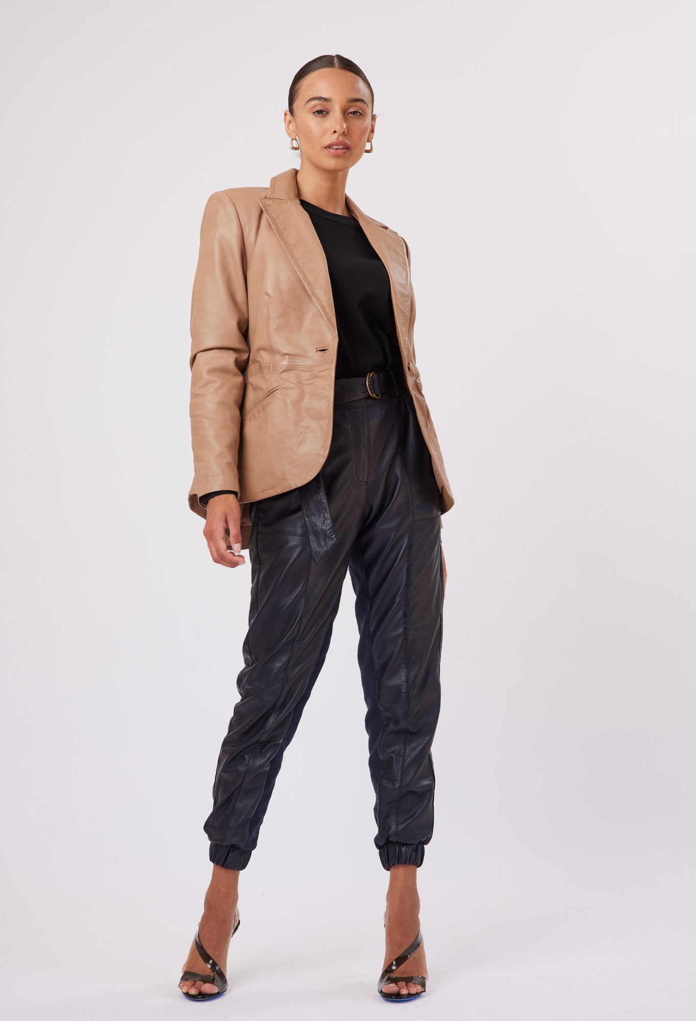 Grove Leather Pant in Midnight