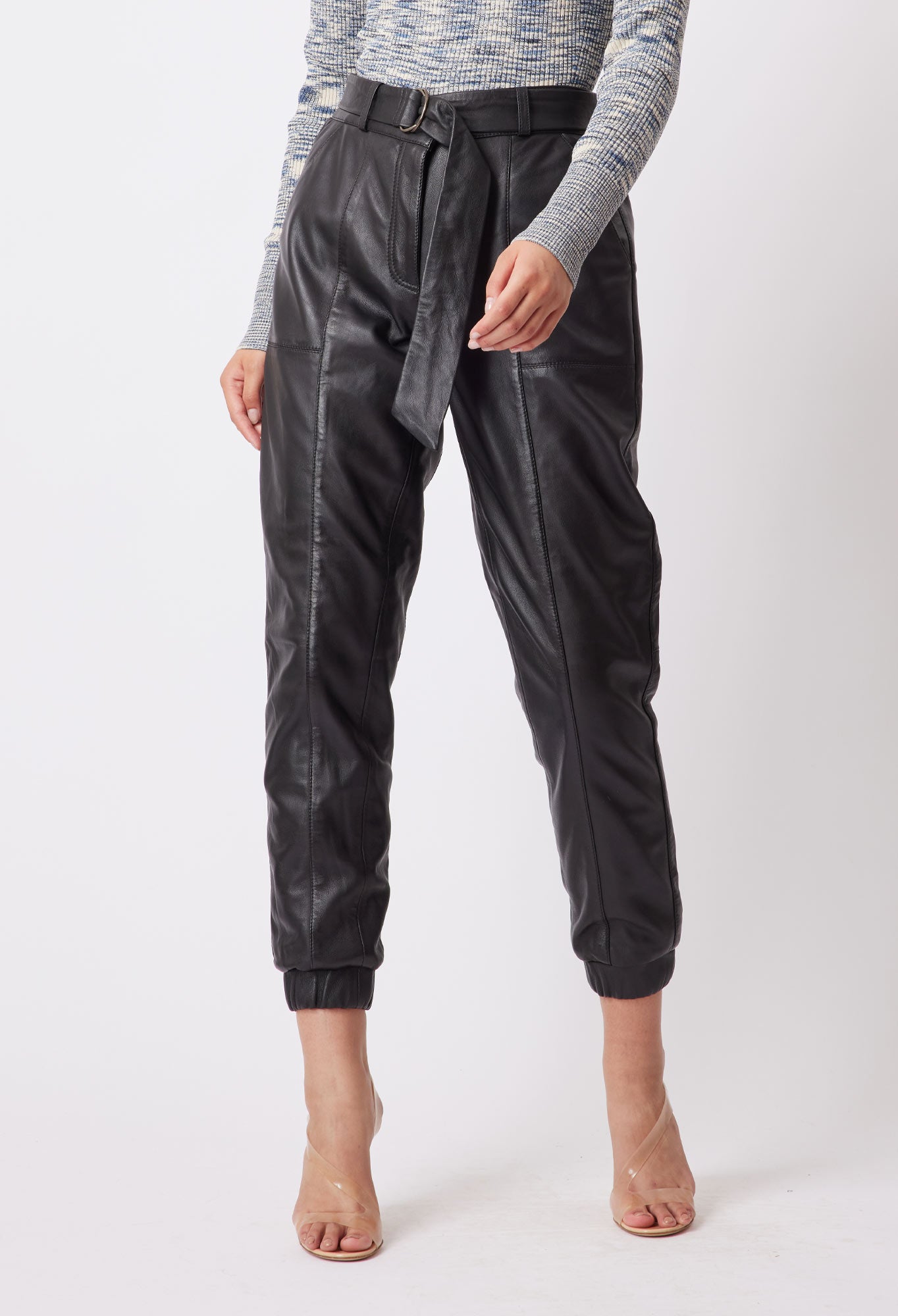 Tallitha Leather Pants in Black