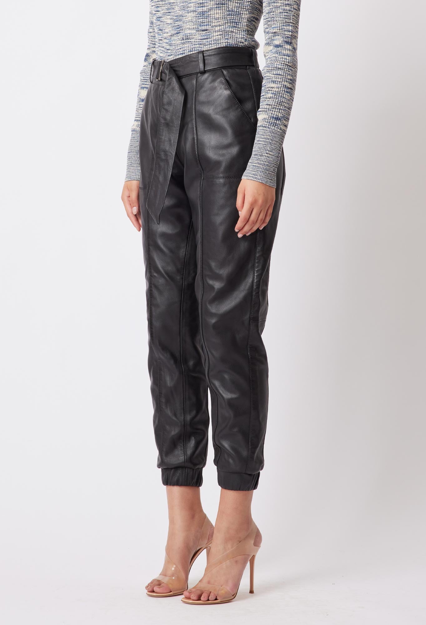 Tallitha Leather Pants in Black