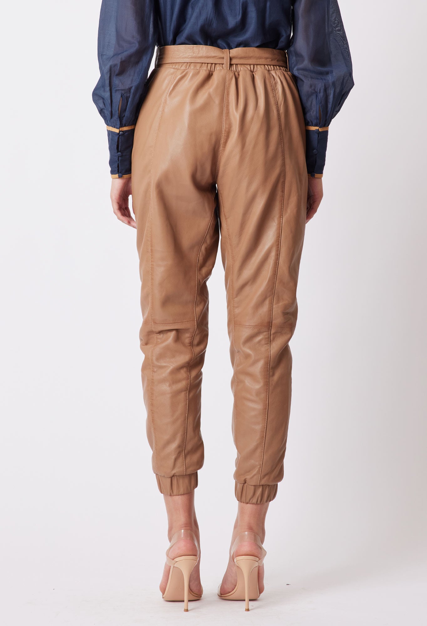 Tallitha Leather Pant in Husk