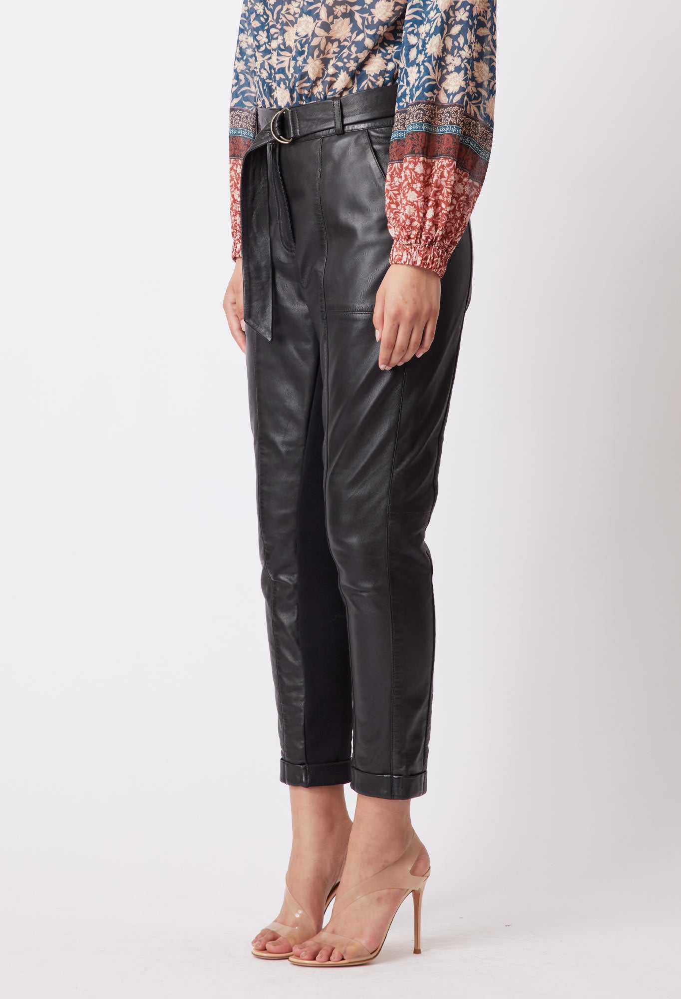 Serena Leather Pant in Black