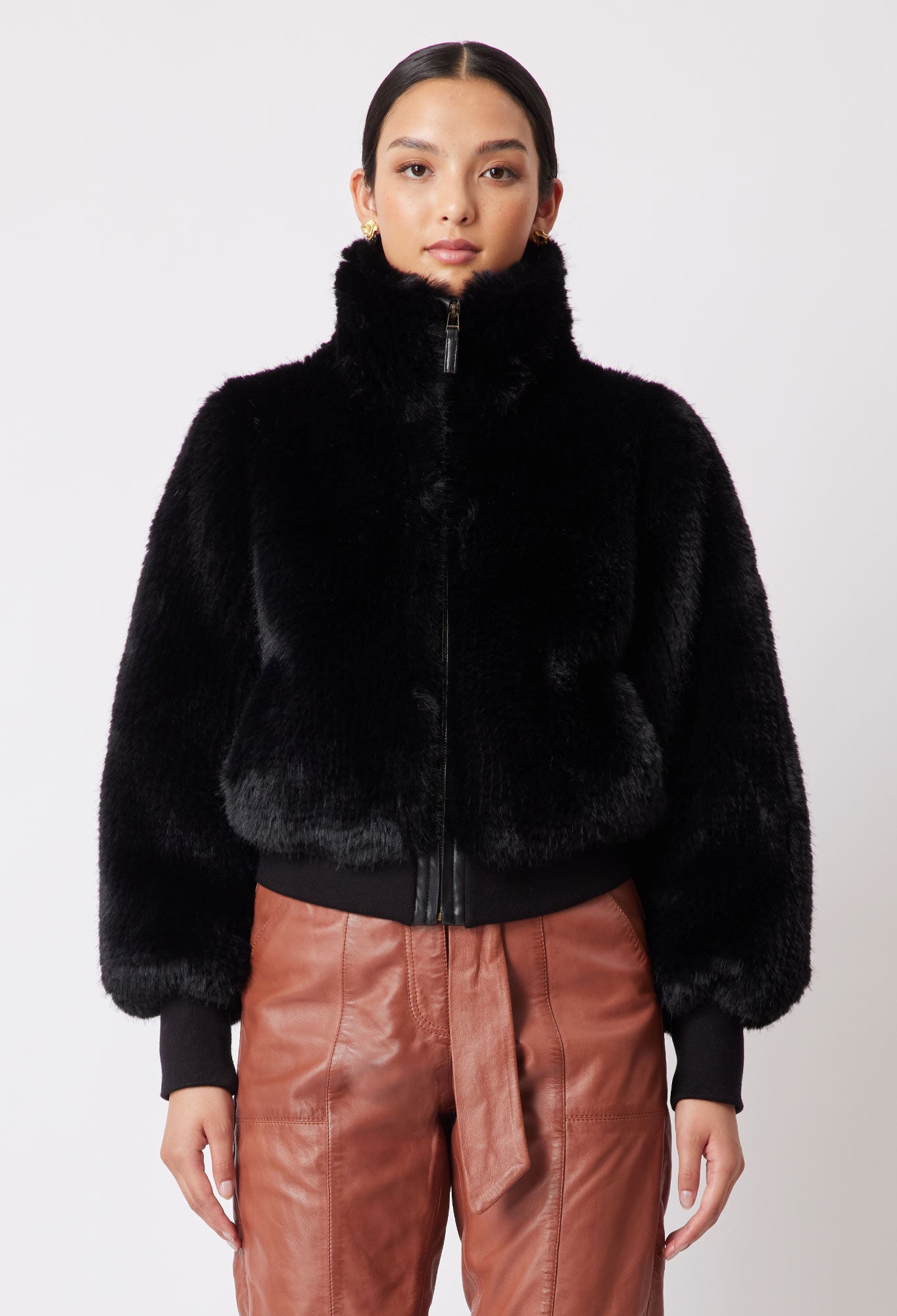 Tallitha Faux Fur Jacket in Black