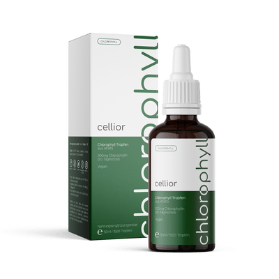 Chlorophyll Tropfen 50ml - Aus Alfalfa - Vegan, flüssig & hochdosiert - Liquid Chlorophyllin