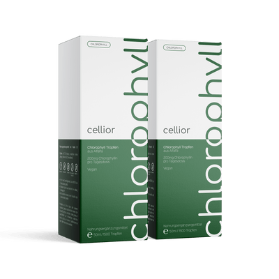 2er-Set Chlorophyll Tropfen 2 x 50ml - Aus Alfalfa - Vegan, hochdosiert & flüssig - Liquid Chlorophyllin