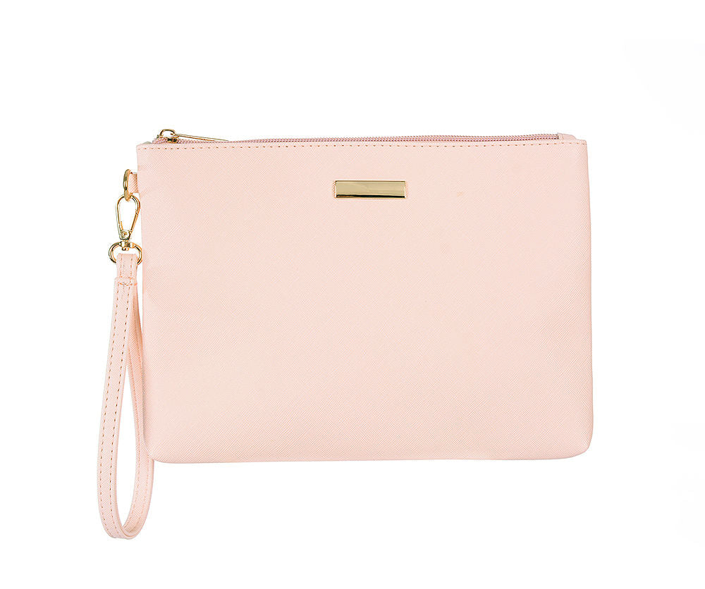 Flat Clutch Bag Pastel Pink