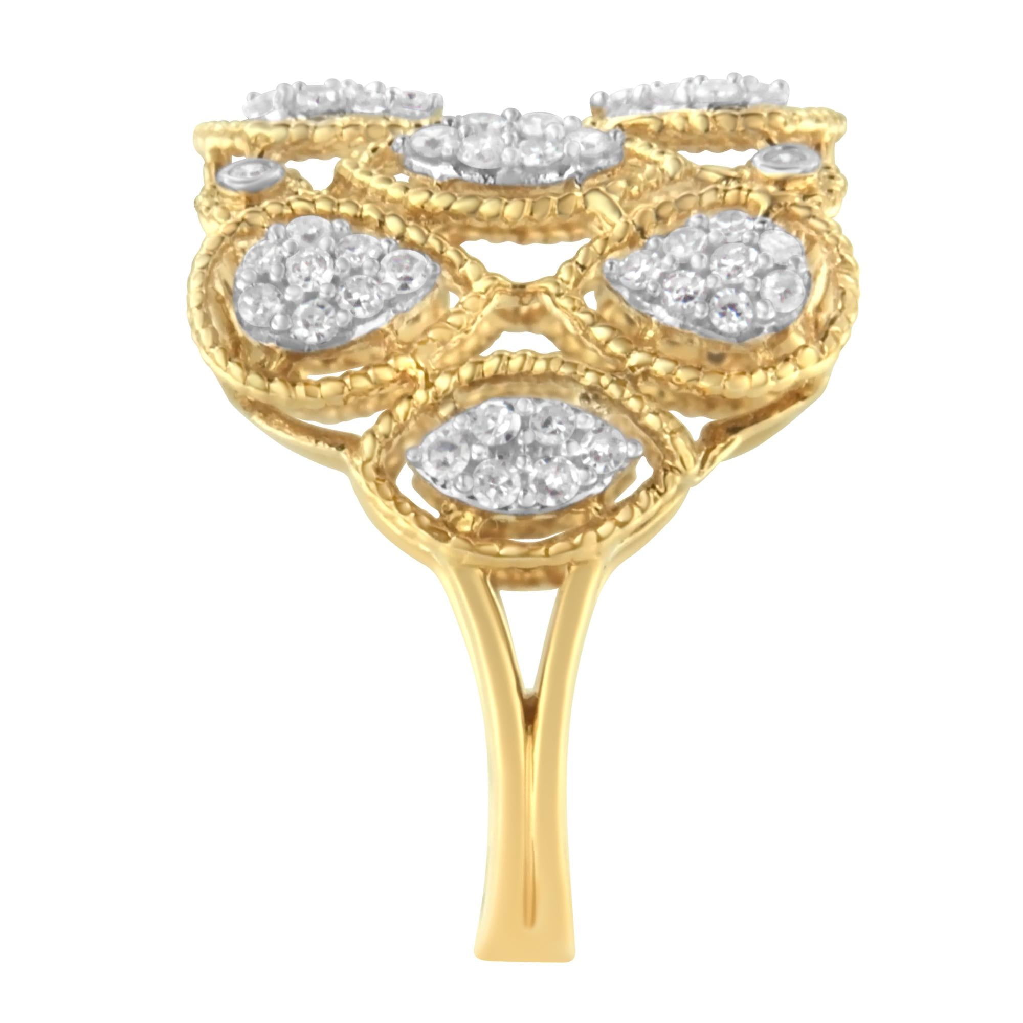 Haus of Brilliance - 14K Yellow Gold Diamond Art Deco Ring (1/2 Cttw, H-I Color, I1 Clarity) image 9