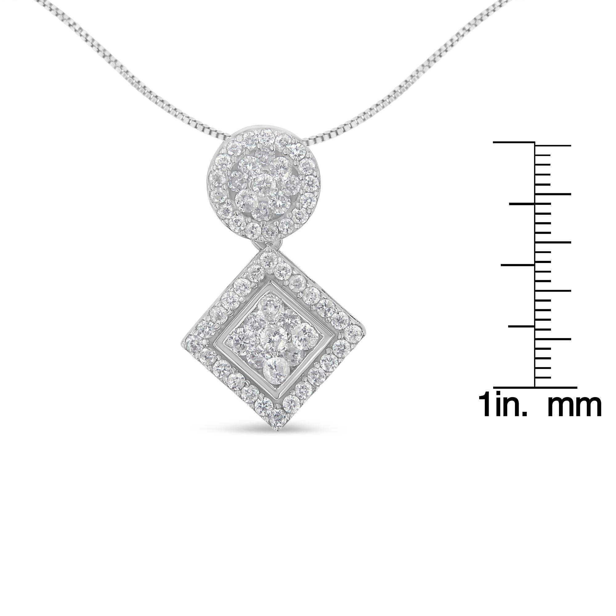 Haus of Brilliance - 14K White Gold 1 cttw Diamond Pendant Necklace (H-I, I1-I2) image 2