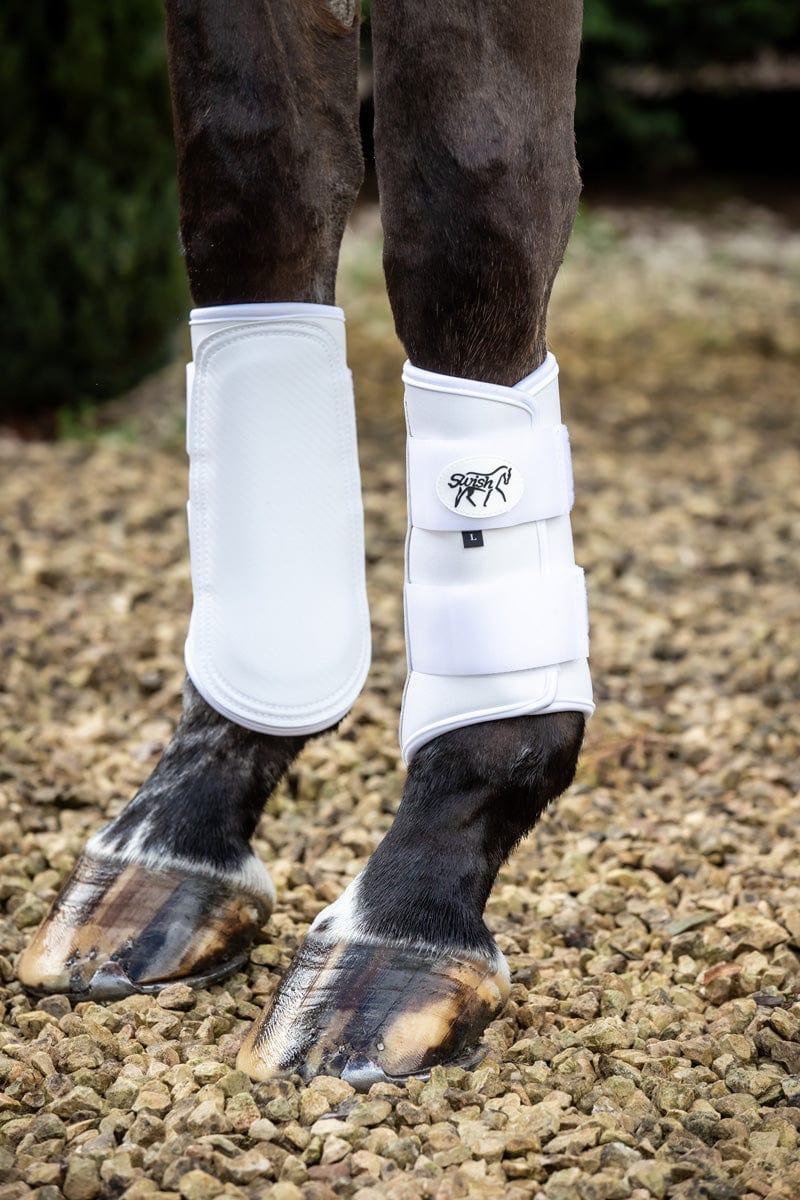 Double Locking Brushing Boots - White | Swish Equestrian