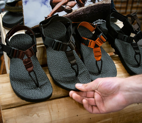 We sell Bedrock Sandals in four colors