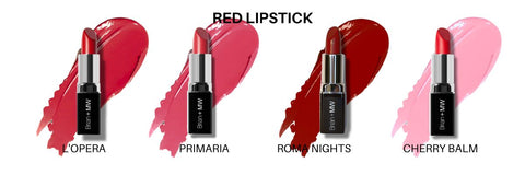 four red lipsticks