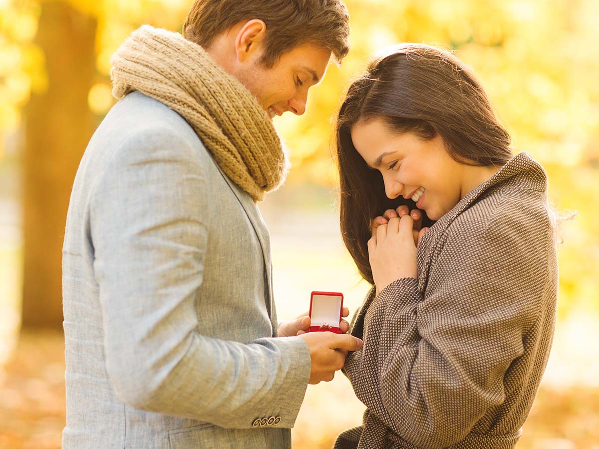 Photo of an engagement proposal 
