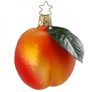 inge-glas georgia fuzzy peach christmas ornament