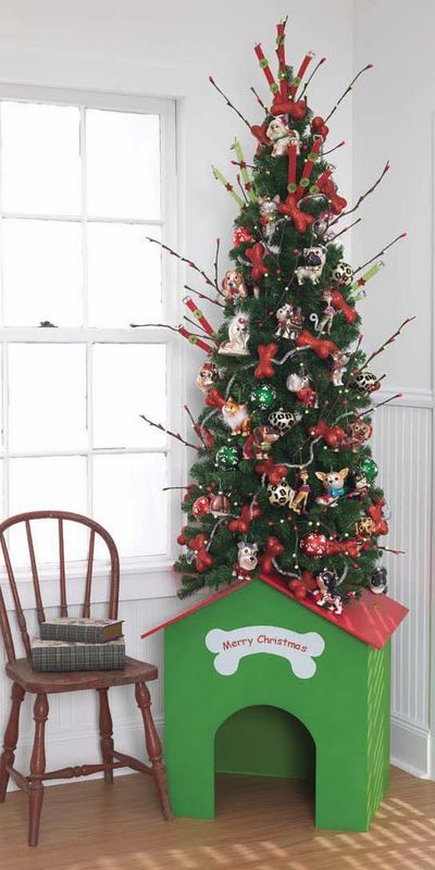 doghouse christmas tree, pet christmas tree