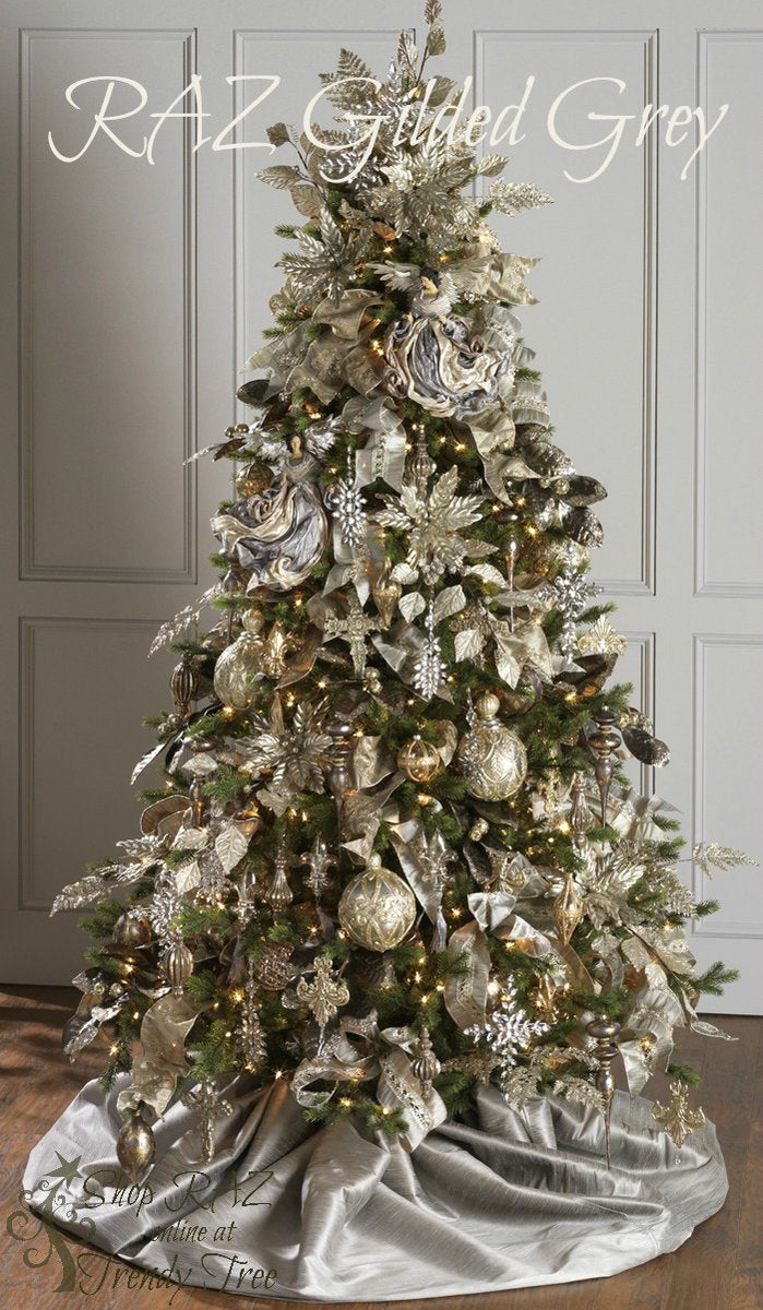 RAZ Gilded Grey Christmas Tree https://www.trendytreeshop.com