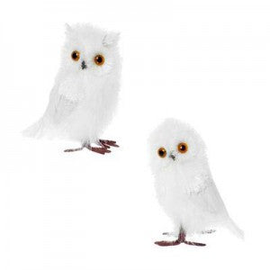 white feathered owl christmas decoration from raz