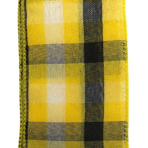 yellow black plaid ribbon