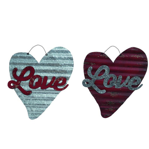 metal heart door hangers