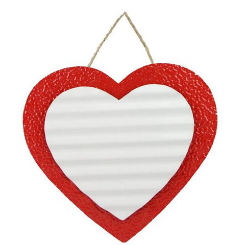 metal red and white heart sign