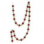 red and green glittered ball garland