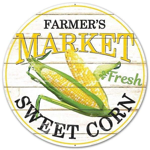 sweet corn farmers market sign