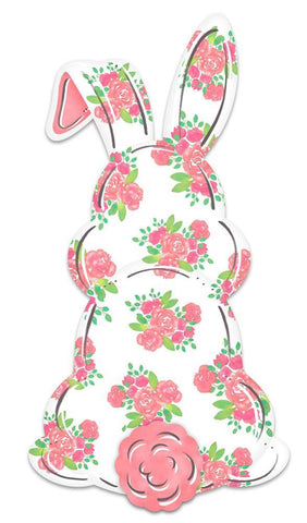 pink and green floral bunny