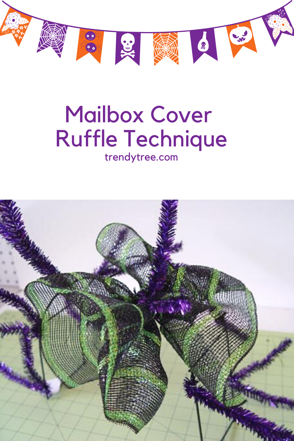 Mailbox cover made with Deco mesh from Trendy Tree
