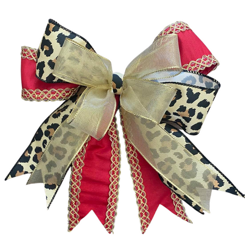 leopard print christmas ribbon bundle
