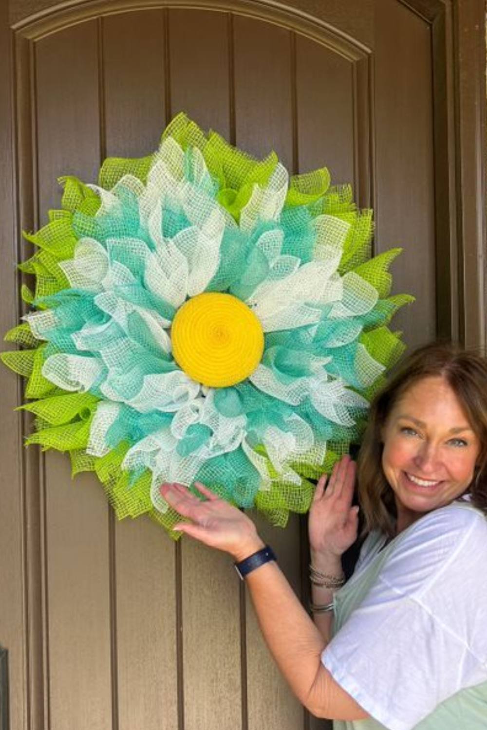 fabric mesh flower wreath