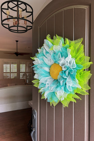 fabric mesh flower wreath