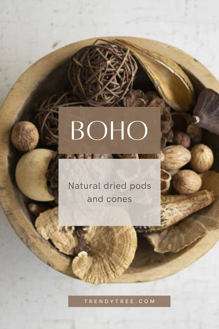 dried pods and cone boho style