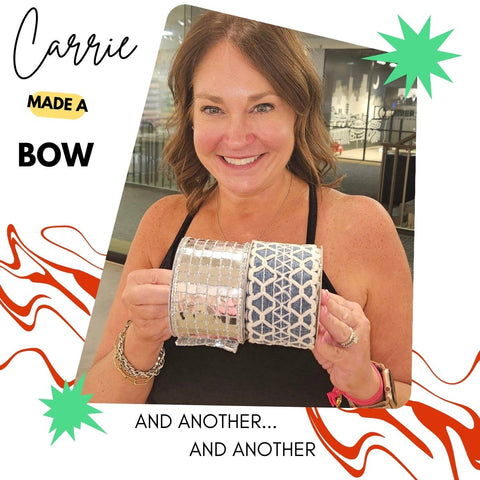 link to jeannie's blog, carrie making bows with ez bowmaker